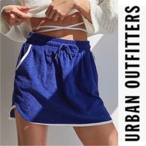 Urban Outfitters BDG terry cloth miniskirt blue white piping - small